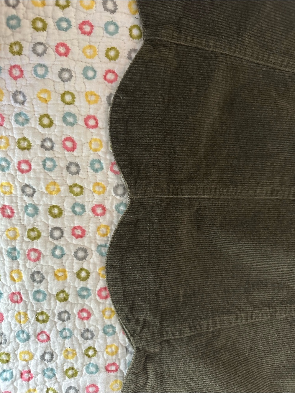 Altar’d State Olive Corduroy Scalloped Mini Skirt - Picture 2 of 4